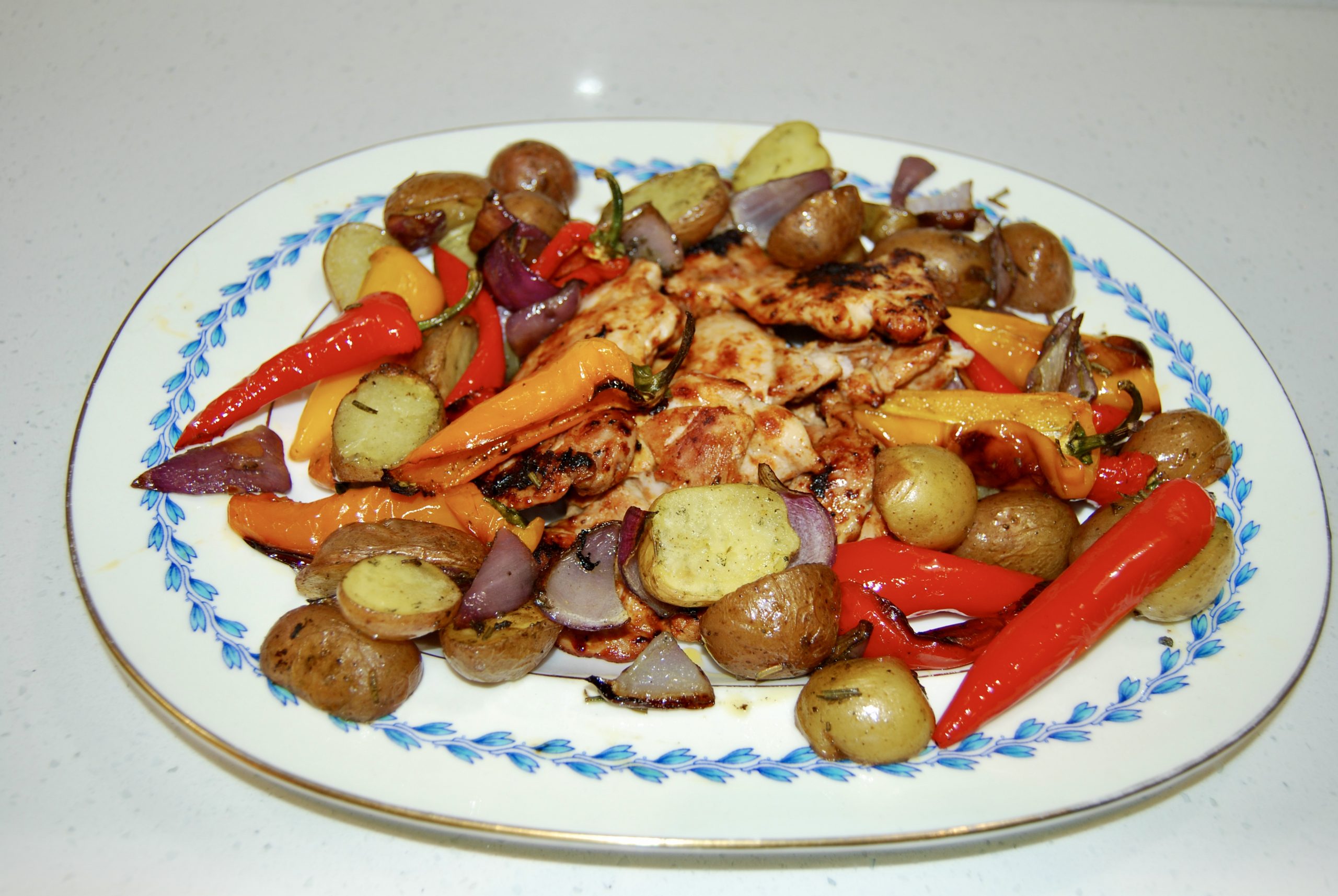 Barbecued Chicken and Roasted Vegetables