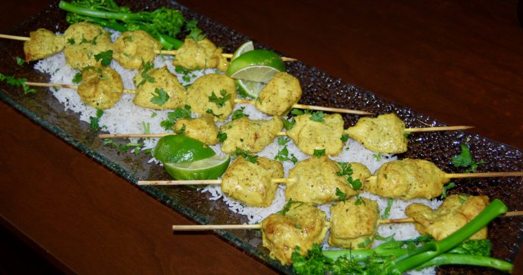 Coconut Curry Chicken Skewers