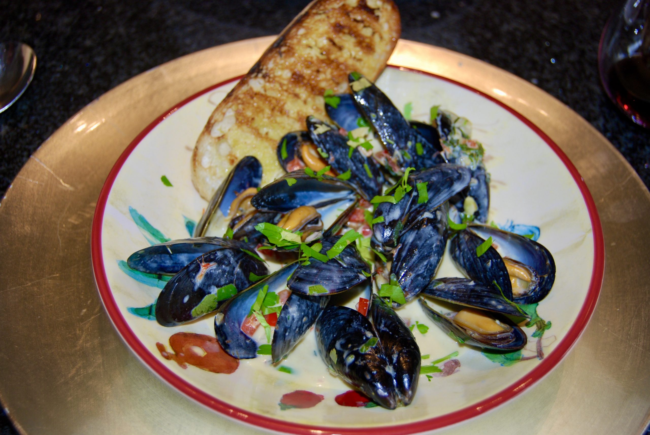 Moules Mariniere and Cream