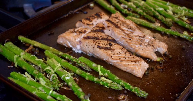 Roasted Asparagus with Crispy Leeks and Capers