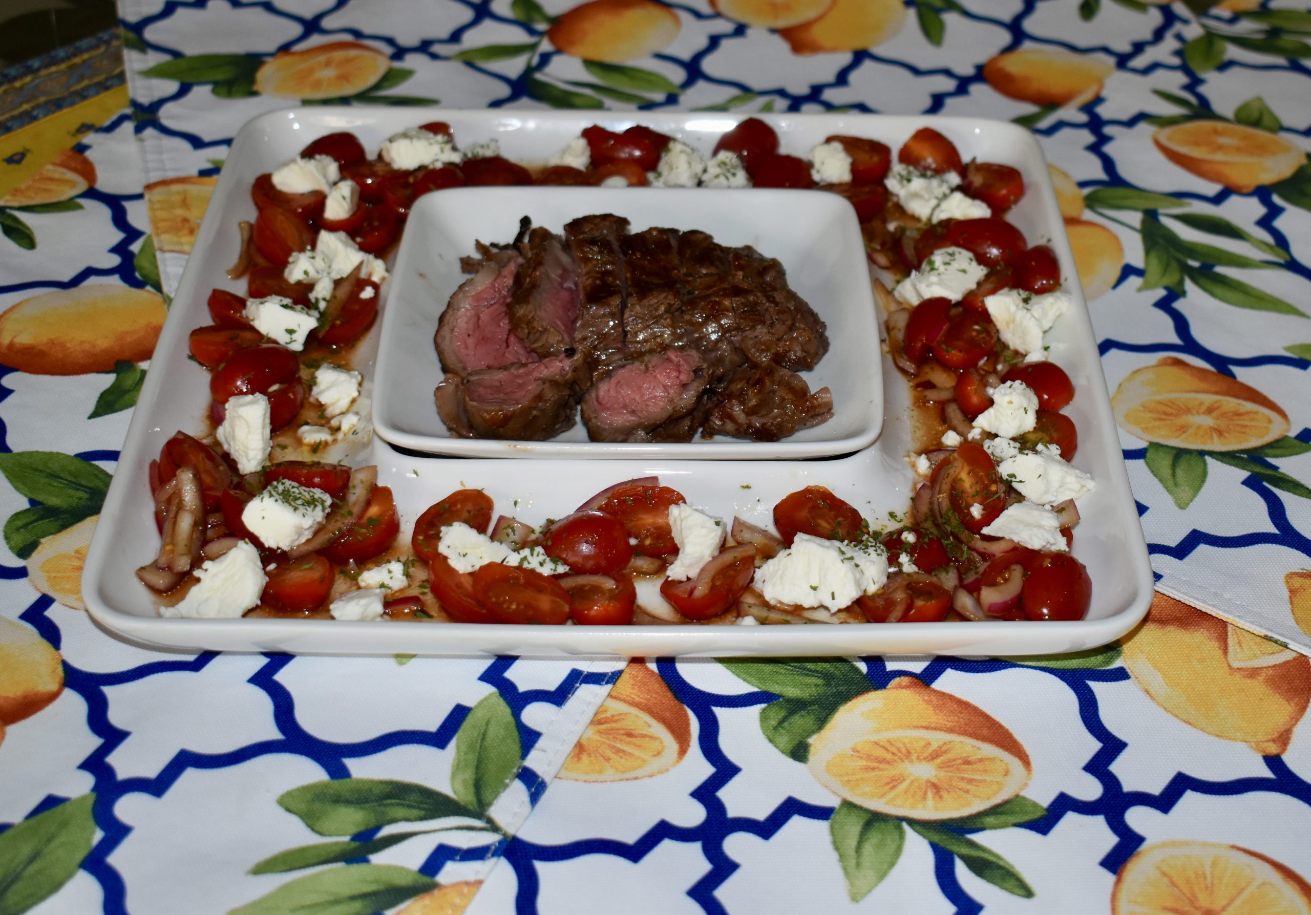 Grilled Tenderloin with Marinated Tomatoes