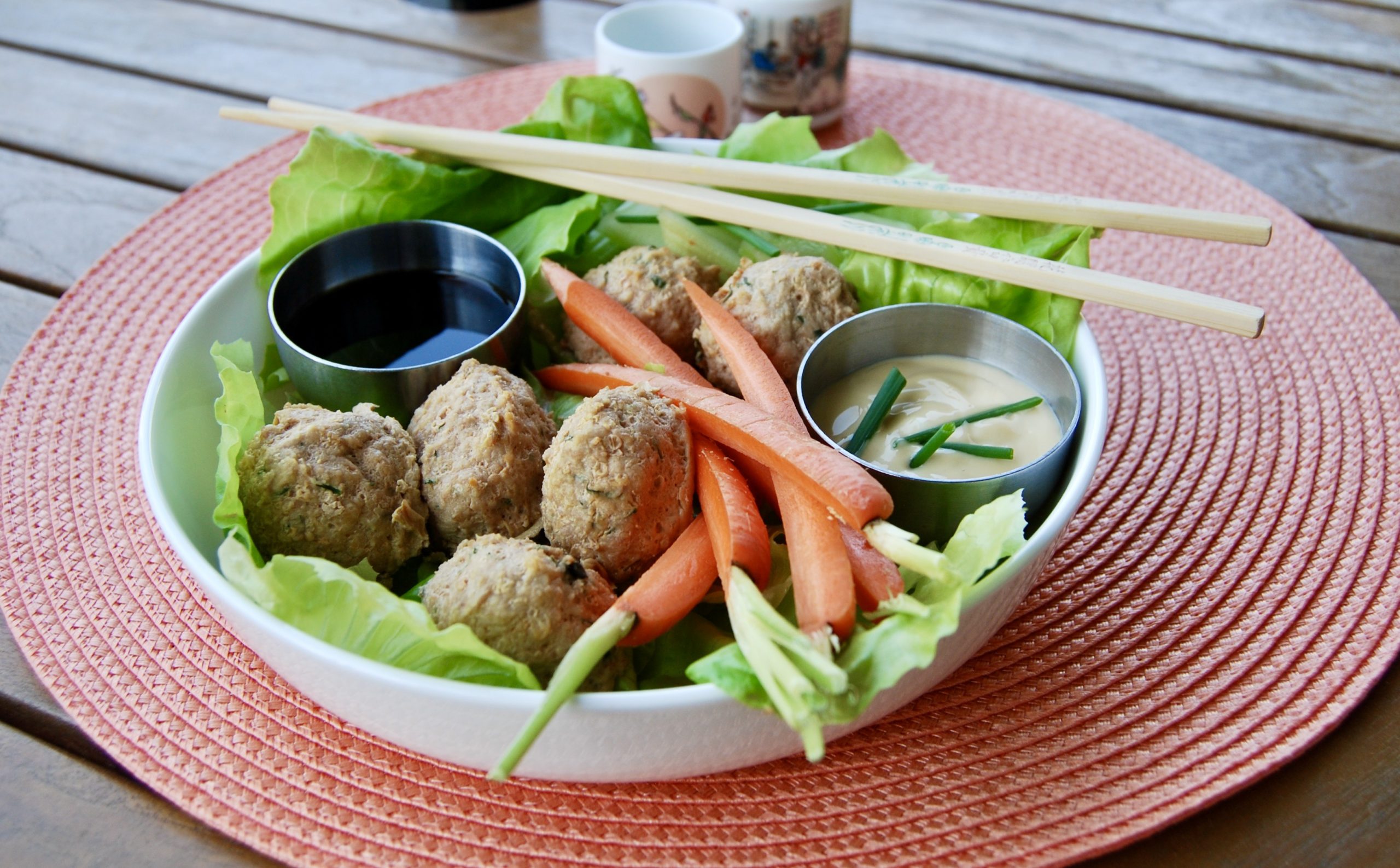 Asian Style Meatballs with Dipping Sauces
