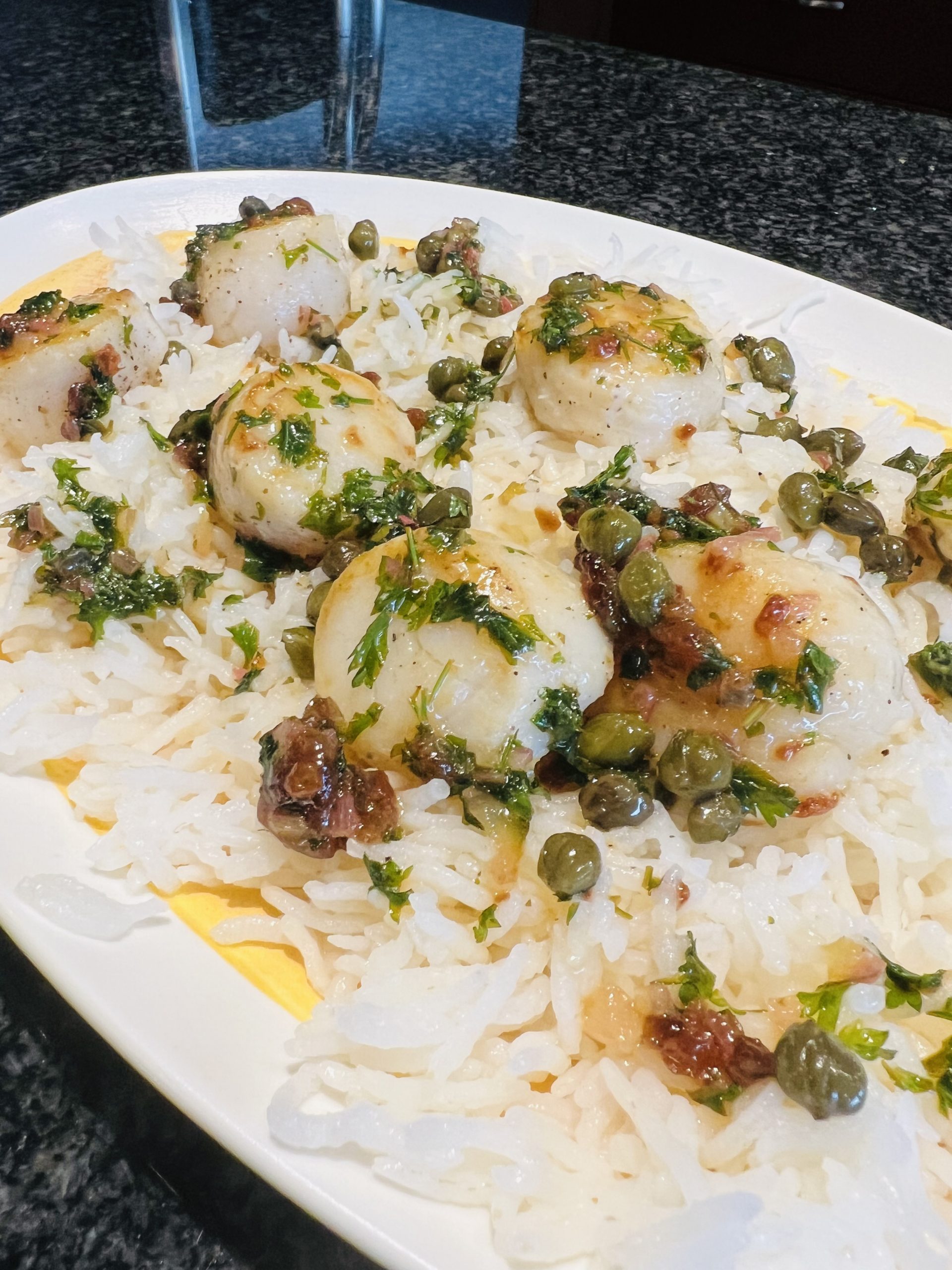 Scallops with Brown Butter, Capers and Lemon