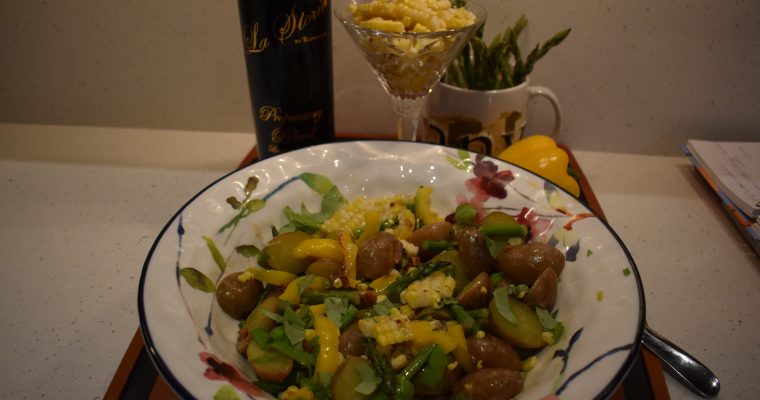 Potato, Corn and Asparagus Salad