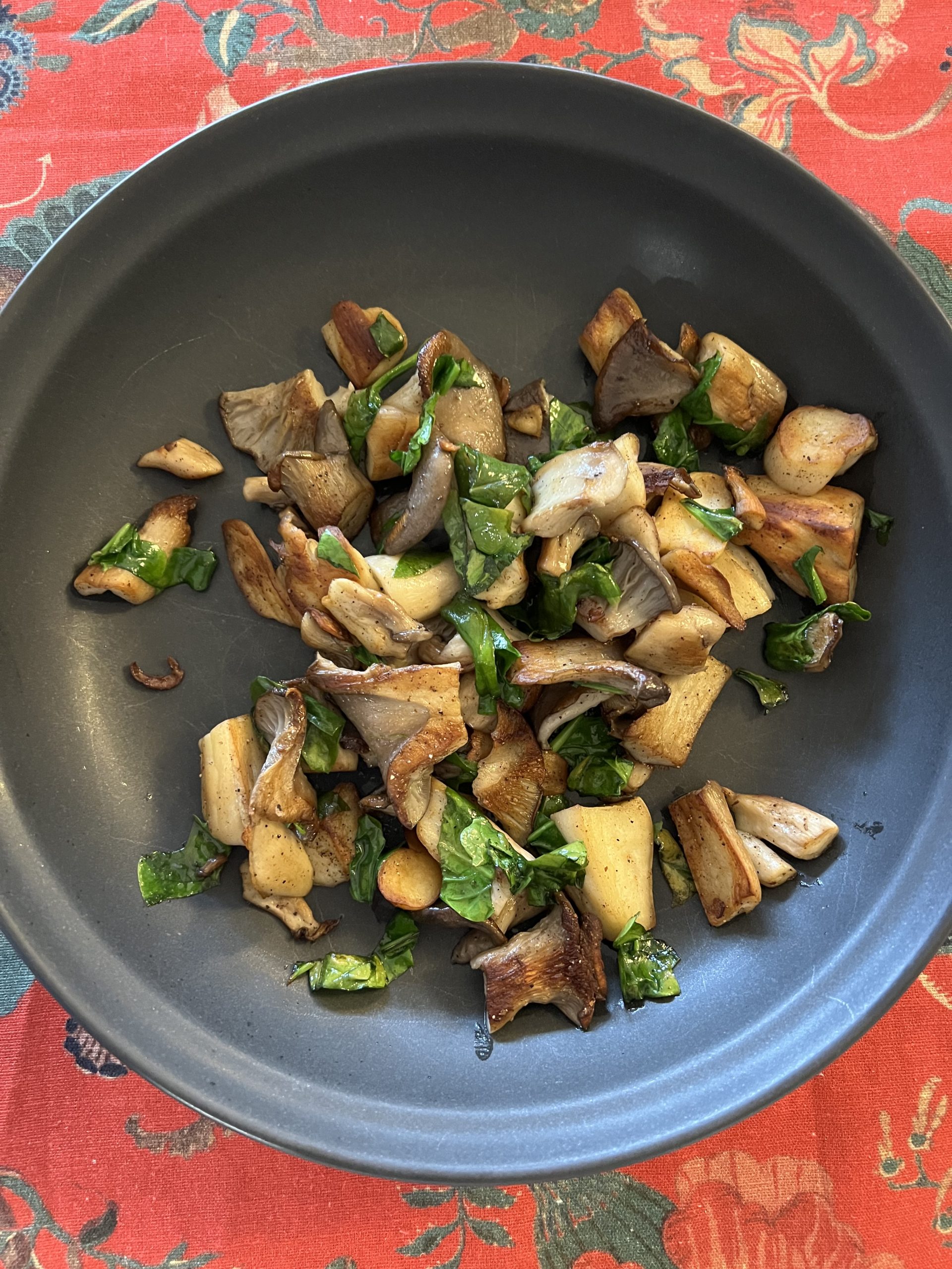 Sautéed Blue Oyster Mushrooms